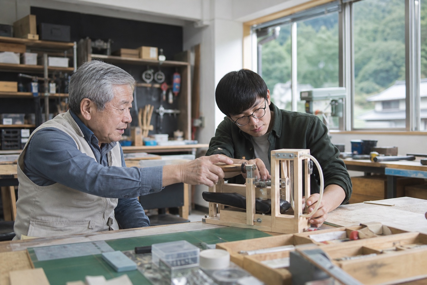 利用者と一緒に生活支援技術を試作する工房