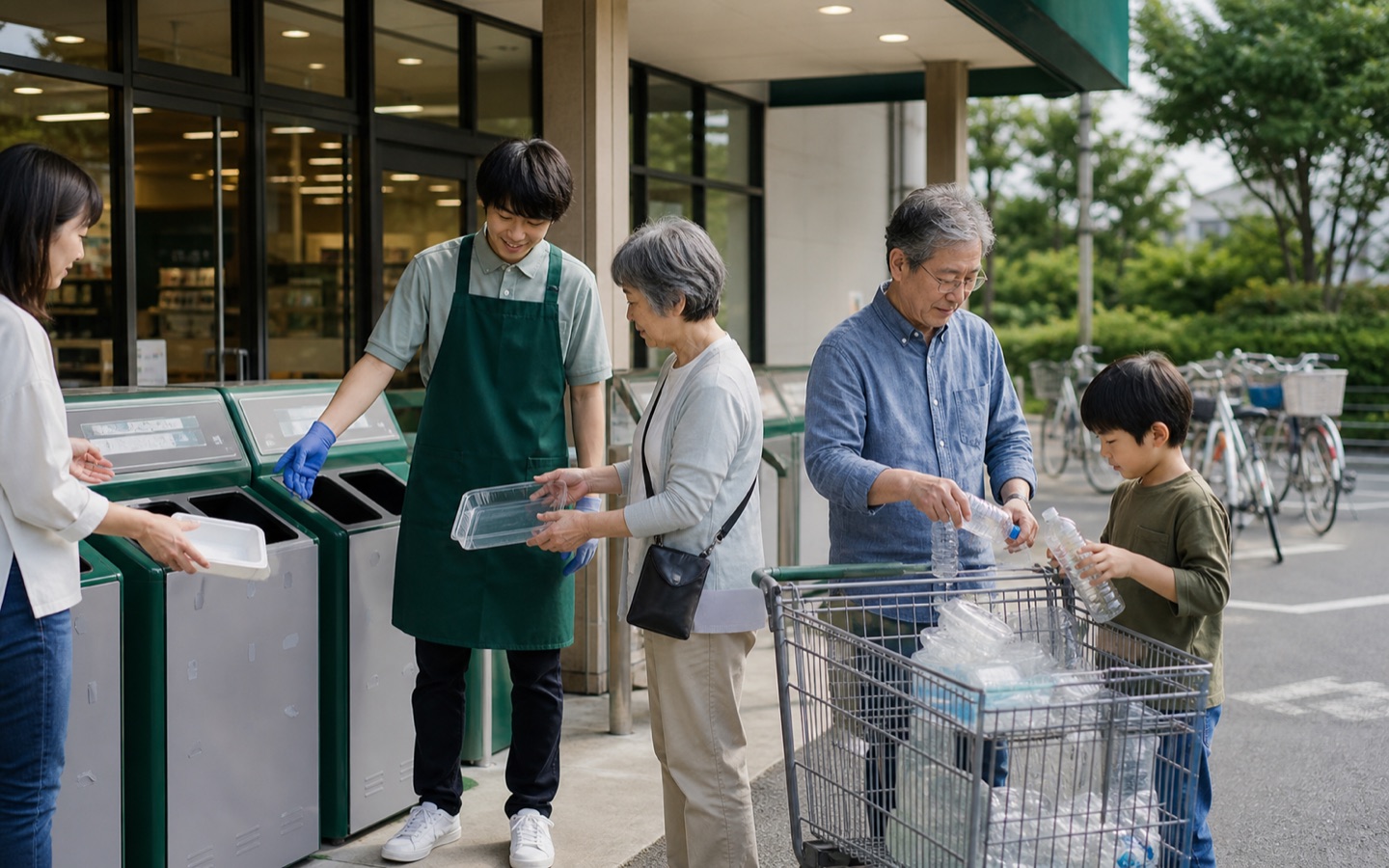 資源回収と食品ロス削減に取り組む地域のスーパー