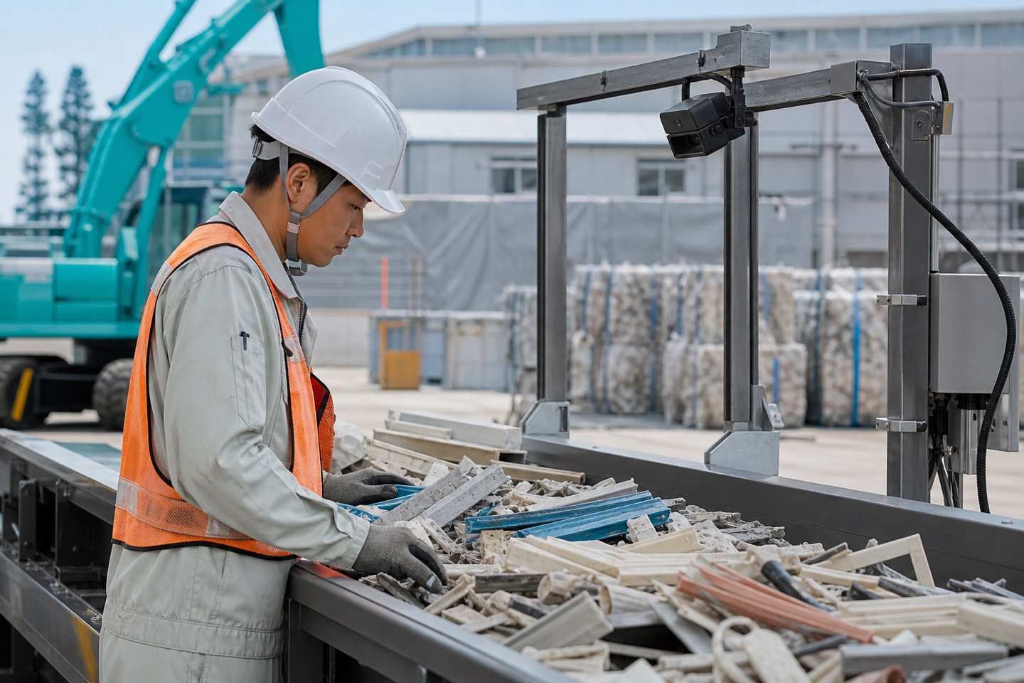 建設現場の廃プラスチックをAI選別する設備