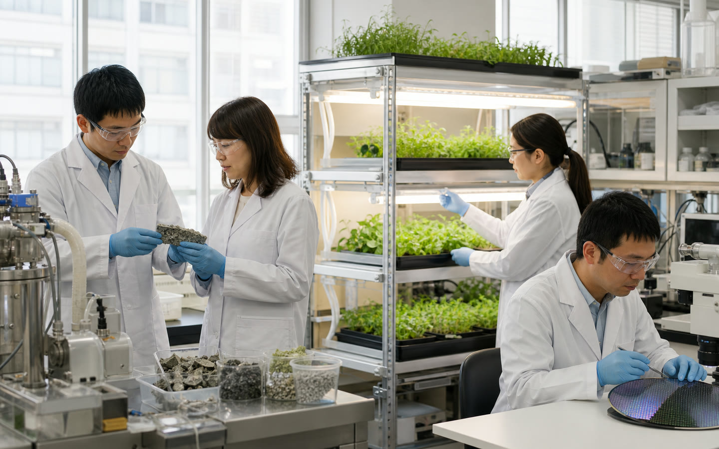 資源循環、植物、半導体を研究する共同ラボのイメージ