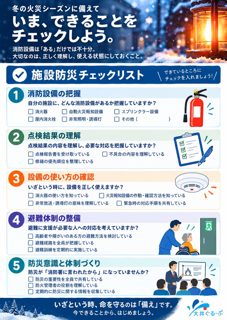 15施設対話で判明、施設防災の5つの盲点と無料チェックリスト公開の発表資料画像