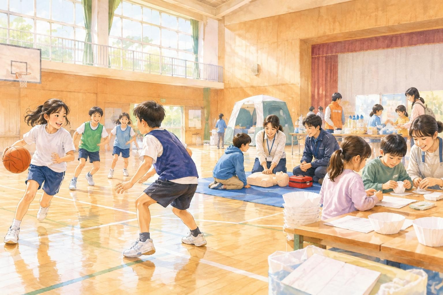 千葉大学教育学部と損保ジャパンが協定締結、バスケと防災を学ぶ公開講座を開催へを表現したイメージ